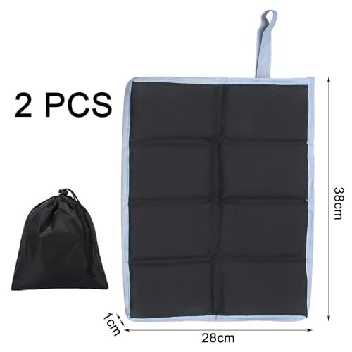 2 Pièces Coussins de Siège Pliable Noir, Isolation Thermique pour Randonnée et Pique-Niques, Protection Contre la Saleté