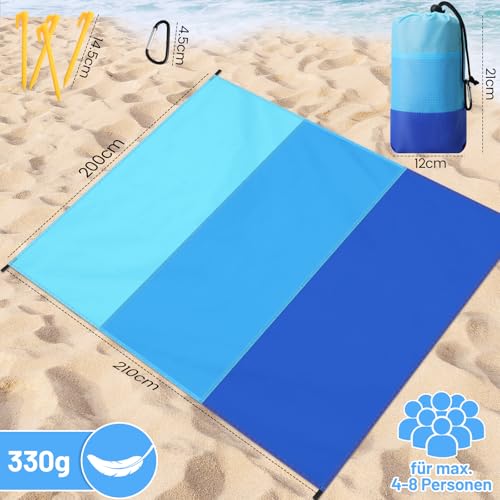 Tapis de plage Votoko 210x200 cm pour camping et plage Sullivan
Couverture plage Votoko 210x200 cm résistante et durable