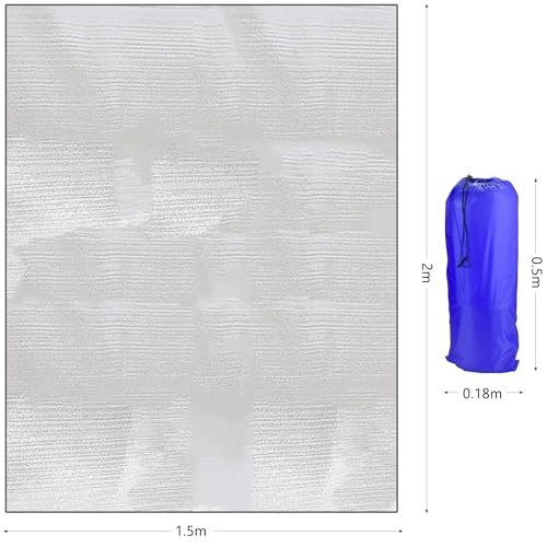 Tapis Isolant Camping BLUESEABUY Argent 200 * 150cm Isolation Aluminium Pliable Isolation Extérieur Camping Randonnée Pi