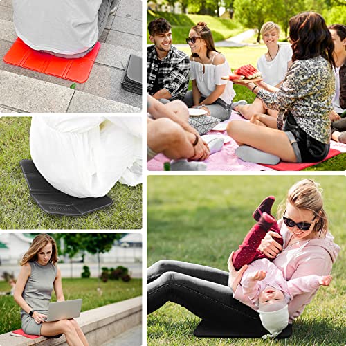 Yimorex Coussin de Siège Pliable pour Camping et Voyage Noir et Rouge